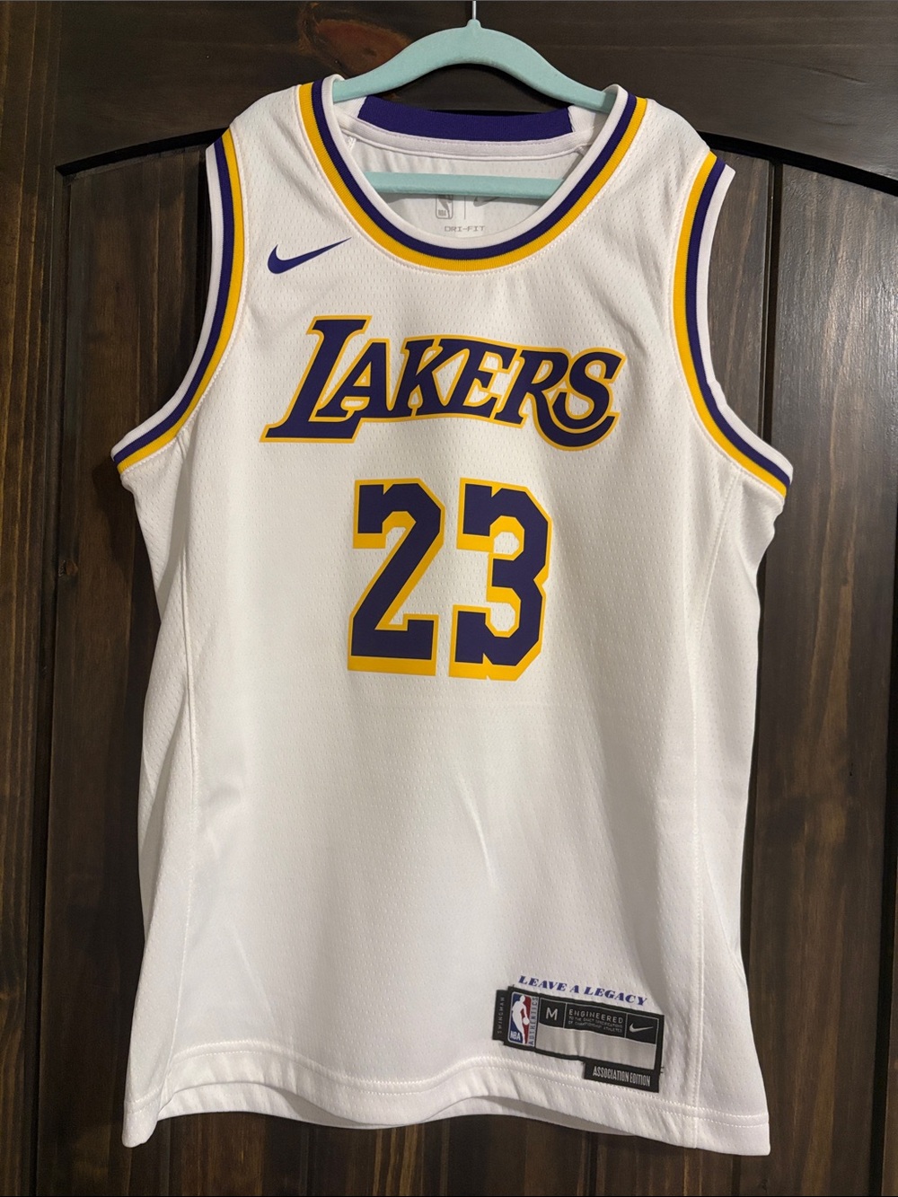 Nike White & Purple Los Angeles Lakers LeBron James #23 Basketball Jersey